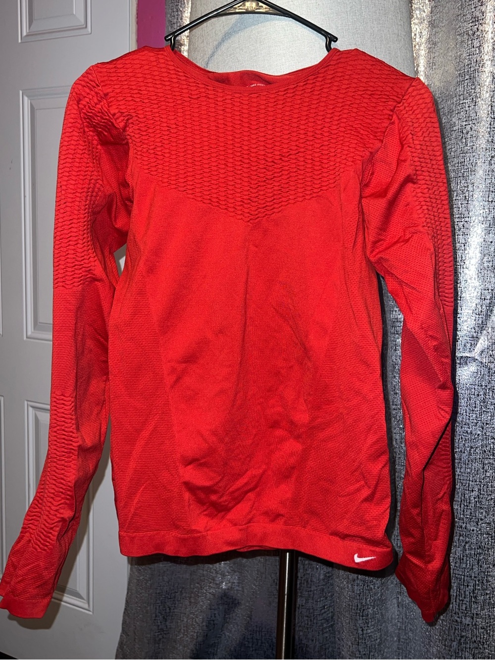Nike red seamless long sleeve